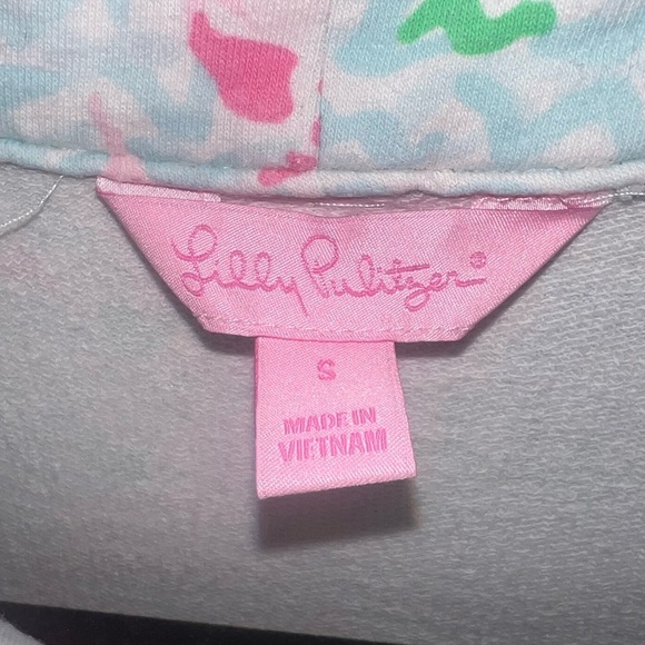Lilly Pulitzer Skipper Popover Quarter Zip Lobstah Roll Spa Blue Tropical Small - Picture 6 of 6